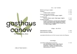 Speisekarte Gasthaus Canow 
